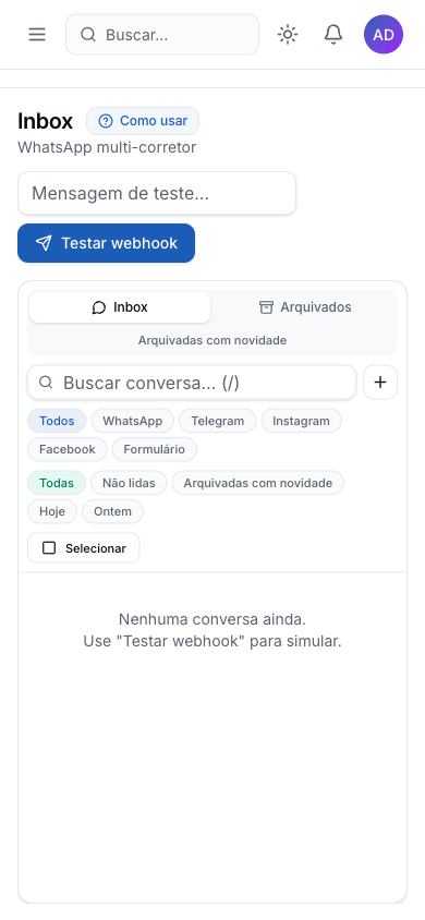 Inbox Clikon no celular